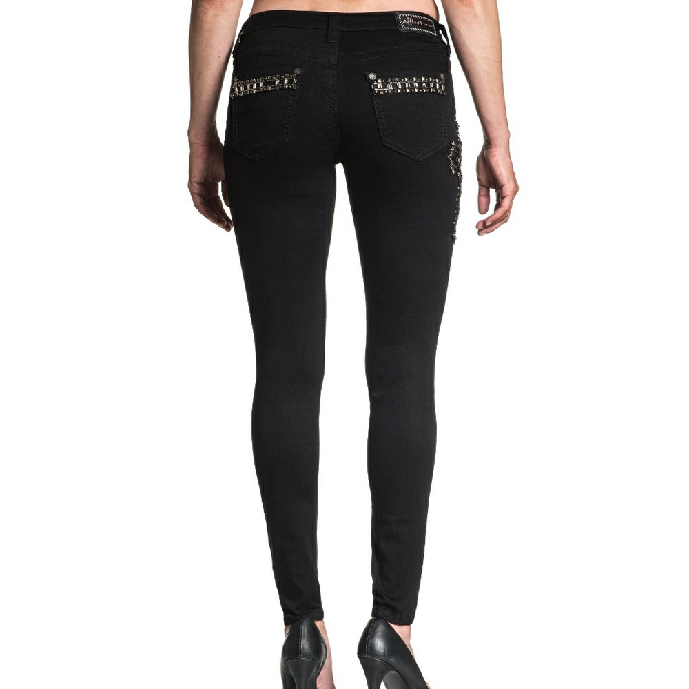 NEW AFFLICTION RAQUEL STANDARD BLACK DENIM - Picture 5 of 8